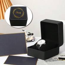 Custom Name Portable Single Watch Box PU Leather Protective Storage Organizer With Soft Interior Durable Watch Display Case Gift Case For Men Women Watch Collectors Enthusiasts - Black - View 4