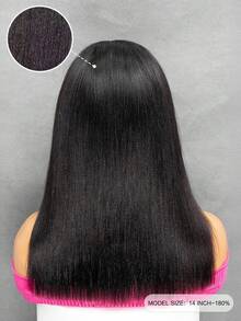 OQ Hair Wear & Go 無膠假髮 Yaki 直髮假髮 8-16 英吋 180% 密度，7x5 HD 預剪蕾絲封口假髮 預拔髮際線 預漂髮結 未加工人髮 自然色 高品質 時尚 - SNatural - 查看 5