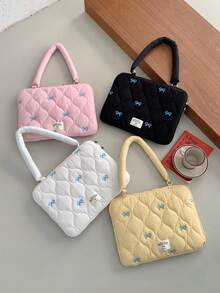 Schöne Laptop-Tasche mit Schleifenstickerei, 13/14 Zoll, 15/15,6 Zoll, Schulter-Laptop-Innentasche, Laptop-Hülle, Laptop-Cover für Frauen und Männer, Reiseaccessoires - Verschiedenfarbig - Übersicht 3
