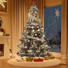 Árbol de Navidad Artificial preiluminado de 7.5 pies con Luces Blancas cálidas incandescentes, Puntas de Ramas automáticas para árbol de Navidad preiluminadas, Luces con certificación UL y Soporte ﻿ ﻿ - 7,5 pies - Ver 5