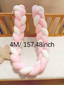 1 件编织婴儿床保险杠、三股编织包裹婴儿床内衬、INS 婴儿柔软打结编织婴儿床保险杠、婴儿靠垫保险杠、新生儿装饰床上用品、编织保险杠垫、婴儿床护栏、育儿室装饰、保护婴儿免受碰撞的婴儿床上用品，新生儿的绝佳礼物 - 白粉粉 - 查看 16