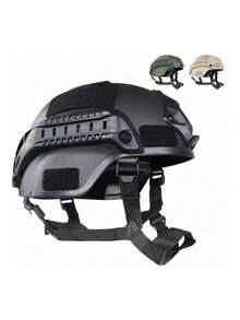Casco protector de combate con rieles laterales y soporte NVG para caza de paintball militar táctica Airsoft - Negro - Ver 1
