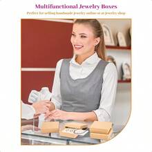 Jewelry Gift Boxes 3.5x3.5x1 Inch 20 Pcs Matte Small Gift Box With Lids Small Cardboard Jewelry Boxes With Cotton Fil And Lids JewelryBox Bulk For Festive Day Brown - Coklat - View 9