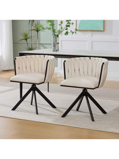 Fluwelen Seats Heavy Metal Frame, 180 Degree Swivel Function, Back, Zachte Luxurious Flexible Between Living Room, Budol Creative Workspace (Set Of 2) view 3