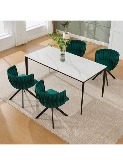 Fluwelen Seats Heavy Metal Frame, 180 Degree Swivel Function, Back, Zachte Luxurious Flexible Between Living Room, Budol Creative Workspace (Set Of 2)