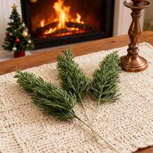 20pcs Artificial Cedar Branches Christmas Greenery Stems Pine Picks Faux Evergreen Pine Branches Artificial Flower Fake Plants For Christmas Tree Decor, Bouquet DIY, Wreath Material, Candy Box Accessories, Home Wedding Decoration, Bride Wrist Flower, Chest Flower, Room Decor, Kitchen Accessories, New Year Decoration, Birthday Party Cake Accessories, Fall Decor, Winter Decor, Halloween Decor, Christmas Decorations ﻿