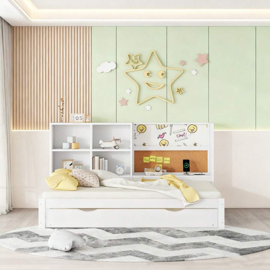 Futons - White + Particle Board + 90cm*200cm - View 1