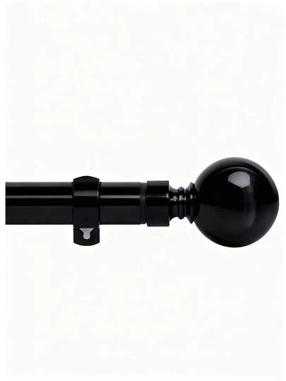Lislark Curtain Pole Extendable 120-210cm, Dia 28mm Adjustable Curtain Rod With 60mm Metal Ball Finials For Eyelet Curtains, Heavy Duty Decorative Windows Rod Brushed Nickel