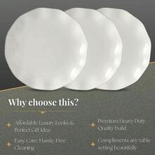 Ivory Plastic Dessert Plates With Scalloped Rim - 6 Pack Of 10 - Appetizers, Desserts, Parties Special Events - 6吋+象牙色 - 查看 6