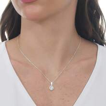 925 Silver Plated Big  Pendant Necklace Fashion Elegant Luxury Necklace For Women - 銀色 - 查看 2