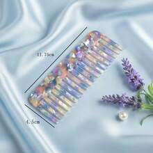 1 件定制大号琥珀发梳 | 个性化醋酸纤维字母梳、口袋和便携式顺滑梳、伴娘单身派对礼物 - 彩色 - 查看 16