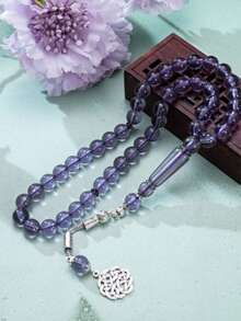 1 pieza Tasbih (cuentas de oración) de 45 cuentas acrílicas multicolor con elegante borla plateada, adecuado para uso religioso, contar oraciones y uso devocional diario. Combina un diseño exclusivo y significado religioso, un gran regalo para el Ramadán.
