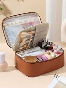 1pc Women's Large Capacity Portable Travel Cosmetic Bag Toiletry Organizer - Multicolor - View 9