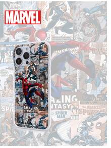 حافظة هاتف شفافة مبطنة بالهواء مرخصة من MARVEL/بنمط شخصية كرتونية متوافقة مع 17/16/15/14/13/12/11/17 Pro Max/XS/XR/XS MAX، غطاء خلفي مطفي مقاوم للسقوط