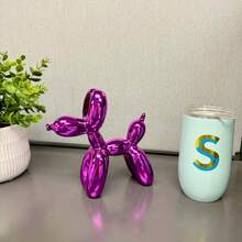 1pc Nordic Pink Electroplating Small Balloon Dog Resin Sculpture Decoration Indoor Home Decoration Creative Animal Small Sculpture Resin Crafts Best - Pink - View 7