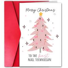 1pc Festive Merry Christmas Card For Nail Technician | Humorous Holiday Greeting Card For Best Nail Tech - Perfect Gift For Friends And Family - Multicolor - View 8