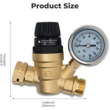 RV Pressure Regulator With Gauge 45-160 PSI With Tool-Free Handle & 3/4" NH Thread For Camper - 1 - View 3