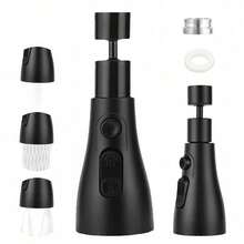 3-in-1 Küchenarmatur-Verlängerung mit Roboterarm-Design, Drehbarer Sprühkopf & Ein-Touch-Bedienung, Universell Kompatibel für Standard Wasserhähne (Einfache Montage, Schwarz) - Schwarz - Übersicht 6