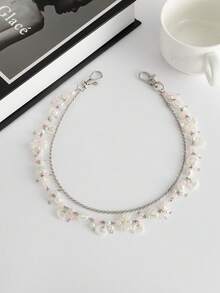 1pc Y2K Fashion Beaded Butterfly & Star Pendant Chain Belt, Simple & Elegant Acrylic Pearl Curved Needle Chain Street Style Accessory - Multicolor - View 2