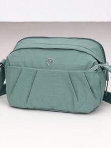 1pc Solid Color Fashionable Minimalist Nylon Zipper Closure Casual Backpack, Handheld & Shoulder Strap, Suitable For Spring, Summer, Autumn, Daily Use, Work, Business, Shopping Pouch - Multicolor - View 12