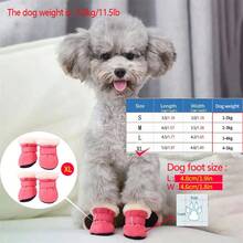 Plush Lined Soft Bottom Pet Shoes, Windproof And Warm Snow Boots