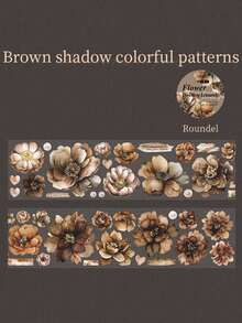 1 Roll European Floral Pattern PET Decorative Tape, Suitable For Scrapbooking, DIY, Photo Album, Sticker Album - Multicolor - View 15