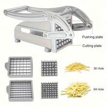 Heavy-Duty Stainless Steel Vegetable Chopper & Slicer | Effortlessly Create French Fries, Uniform Slices & Dices | For Potatoes, Carrots, Cucumbers & More | Easy-Clean Kitchen Cutting Machine - 1 Set - View 4