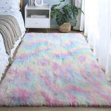 1 Piece Rainbow Plush Soft Children's Carpet For Bedroom Soft Furry Carpets Living Room Kids Baby Room Nursery Playroom Cute Room Decor Area Rug