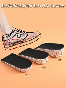 Invisible Height Increase Insoles, Men Women Shoes Insole EVA Memory Foam Heel Lifting Taller Cushion Heighten Shoe Pad - Multicolor - View 1