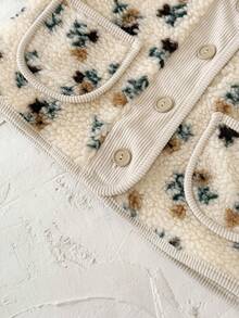 女婴碎花印花加厚保暖内衬外套，冬季