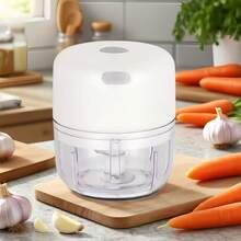 Electric Food Chopper, USB Rechargeable Garlic Chopper, Vegetable Cutter, Fruit Processor, Large Capacity Vegetable Mincer With Switch, Kitchen Supplies