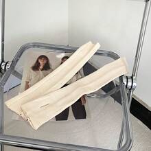 Christmas Women's Winter Gloves Ins Style Knitted Arm Warmers Warm Knitted Wool Half Sleeve Women's Autumn Winter Fingerless Touchscreen Gloves - 黃色 - 查看 7