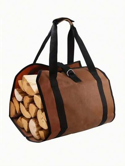 Heavy-Duty Polyester Firewood Tote Bag, Portable Wooden Log Carrier Bag With Sturdy Handle, Suitable For Outdoor Camping, Easy To Carry Design