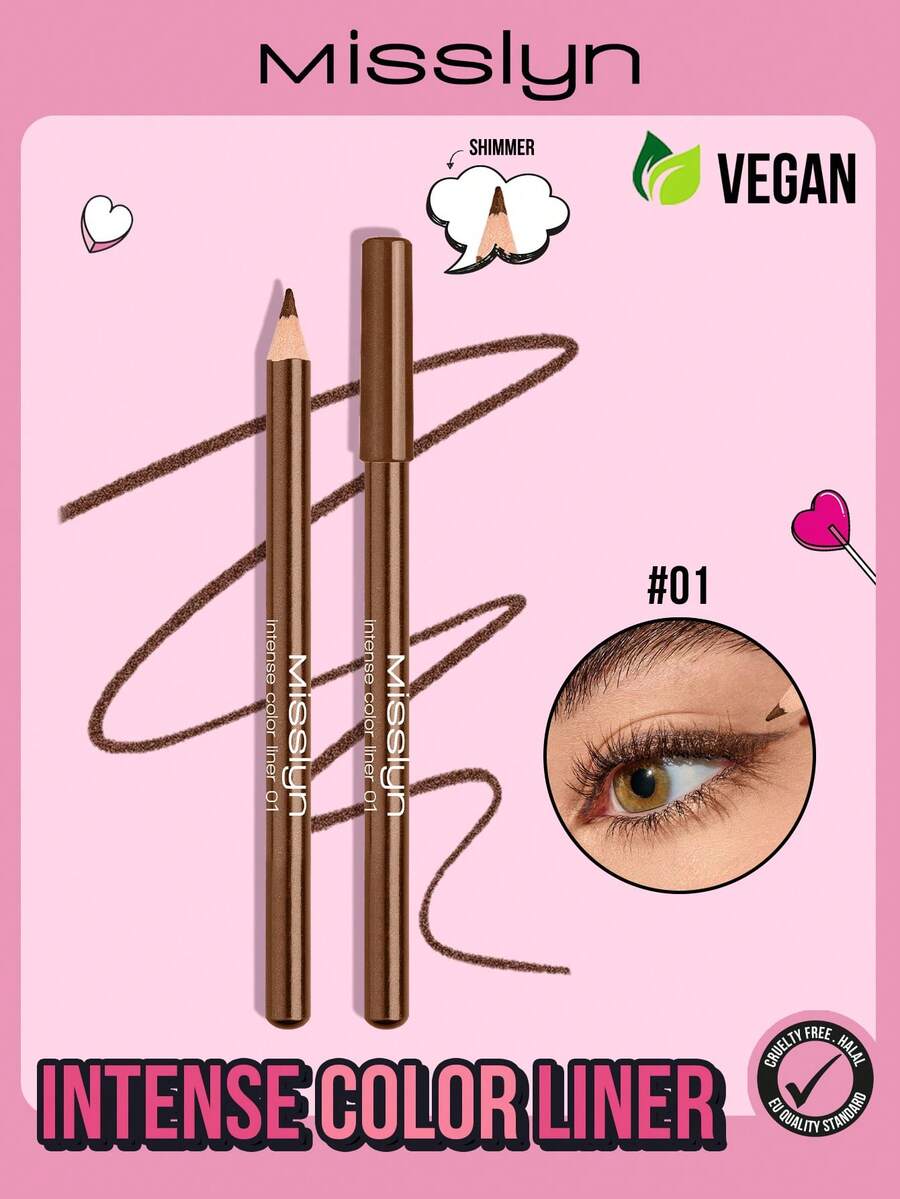 Misslyn Highly Pigmented Dual-Use Cream Eyeliner Pencil, Smudge-Proof, Cruelty-Free, Smooth & Long-Lasting, Ideal For Y2K, Party, Beach, Travel, Holiday, Camping, Outdoor, Gift, Rose Fashion, New Year, Valentine's Day, Campus, Vibrant Colors