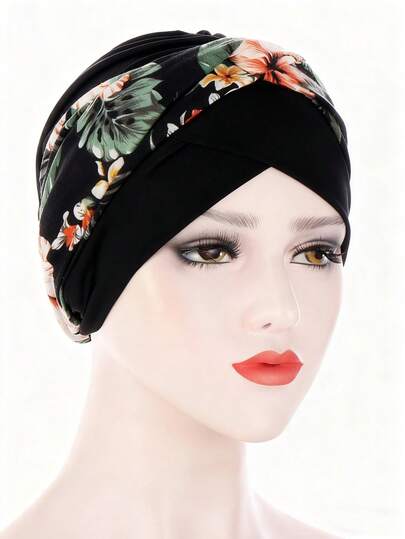 New Muslim Women Twist Braid Turban Hats Pre Tied Headscarf Print Flower Hijabs Bandana Chemo Beanies Caps Cover, Turban For Women, Head Covering Accessory, Modest Fashion Accessory, Chemo Cap, Beanie Cover, Twist Braid Design, Flower Print Hijab, Lightweight Construction, Hand Wash Care, Chemo Patients, Cultural Headwear Users For Abayas Muslim Women