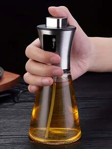 Stainless Steel Glass Oil Spray Bottle - Large-Capacity Pressurized Sprayer, Ideal For Kitchen And Barbecue Use Triangular Design Perfect For Olive Oil And Grill Oil - Ideal Gift, Kitchen Essential, Cooking Oil Spray Bottle - متعدد الألوان - مشاهدة 6