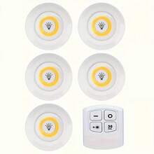 COB照明夜灯，可调光，定时功能，遥控，易于安装，AAA电池供电，便携式橱柜灯，适用于衣柜、厨房、浴室、卧室、宿舍等场景