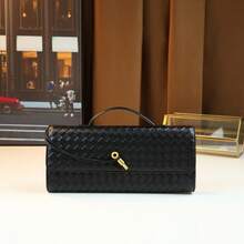 Bolso de mano de noche tejido de moda, bolso de hombro cruzado de gran capacidad para mujer, bolso baguette - Multicolor - Ver 14