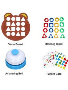 Plastic Shape Matching Game Color Sensory Toy, Geometric Shape Quick Matching Board Puzzle, Color & Shapes Party Puzzle Game Toy, Adult Plastic Press Relief Desktop Toy, Christmas Gift - Multicolor - View 7