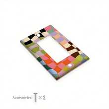 1PC Decorative Light Switch Cover[Modern Wall Plate] Unbreakable Polycarbonate 1pc 1Gang/2Gang Irregular Cube Design Decorative Wall Plate | Modern Switch Plate Light Cover For Bedroom, Kitchen, Home Decor, Modern Wall Decor - 單搖桿 11cm*7.5cm - 查看 2