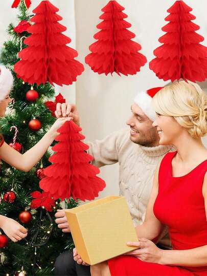 20PCS Christmas Tree Honeycomb Paper, DIY Xmas Tree Pendant Decor Christmas Ornaments Tree Shaped 3D Pendant Party Decorations, 3DChristmas Paper Tree Centerpiece Ceiling Ornaments Christmas Craft Decorations,Suitable For Christmas Decor Home,Christmas Decor,Room Decor,Home Decor,Bedroom Decor