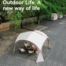 1pc Upgraded 8-Person Camping Tent With 4 Doors - Large Outdoor Shelter, Mosquito-Proof, Lightweight And Portable Tent For Camping, Road Trips, Backyard, Beach, Gatherings - Brown Mesh Tent, Camping Tent, Beach Shade, Multi-Door Shelter