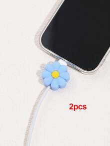 Flower Shaped Data Cable Connector Protector, Charging Cable Protector, Anti-Pollution And Anti-Breakage, Compatible With Type-C Charging Cable Protector, Cable Protector, Charger Protector - Multicolor - View 14