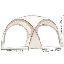 1pc Upgraded 8-Person Camping Tent With 4 Doors - Large Outdoor Shelter, Mosquito-Proof, Lightweight And Portable Tent For Camping, Road Trips, Backyard, Beach, Gatherings - Brown Mesh Tent, Camping Tent, Beach Shade, Multi-Door Shelter