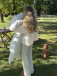 Nuevo cárdigan de punto, unicolor, con botones, versátil, casual, para otoño/invierno, Navidad, Año Nuevo