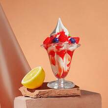 Crème glacée réaliste, fruits, belle tasse, modèle de maison de poupée, simulation, décoration d'été pour la maison, accessoires pour vitrine de boutique de poupées, artisanat, faux desserts, jouets alimentaires - Multicolore - Voir 6