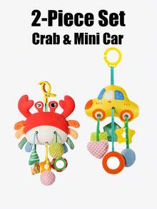 Quderbel Jouets pour bébés, doudou bébé peluche hochet carillon, décoration suspendue pour poussette, lit bébé, chambre d'enfant, siège auto, convient aux bébés garçons et filles de 0 à 3 ans