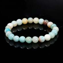 1pc 6/8/10mm Natural Stone Beaded Bracelet, Bohemian Style Tiger Eye/Amethyst/Agate Healing Stone Bracelet, Layerable Colorful Handmade Jewelry For Women - Multicolor - View 76