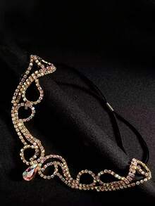 Accessories And Women's Belly Dance Headpiece, Fashionable Crystal Teardrop Forehead Chain, Headpiece Jewelry.