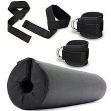3pcs Barbell Shoulder Pad Set, 1pc Shoulder Pad, 1 Pair Lifting Straps, 1 Pair Ankle Straps, Gym Squat Accessories, Power Rack Attachments, Hip Thrust Pad, Squat Safety Pad, Weightlifting Neck Pad, Hip Thrust Foam Shoulder Pad - Black - View 2